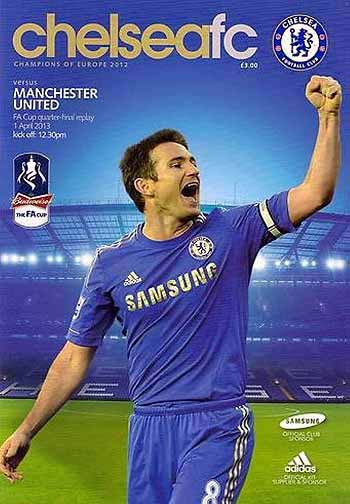 programme cover for Chelsea v Manchester United, Monday, 1st Apr 2013