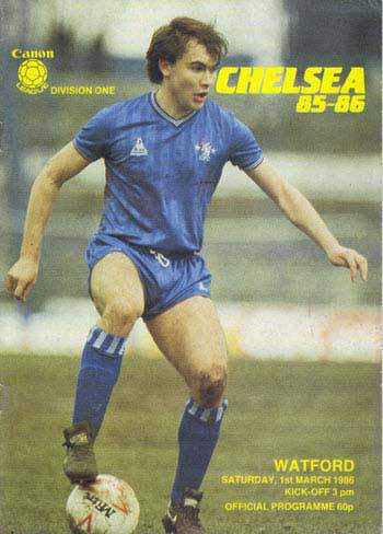 programme cover for Chelsea v Watford, 1st Mar 1986