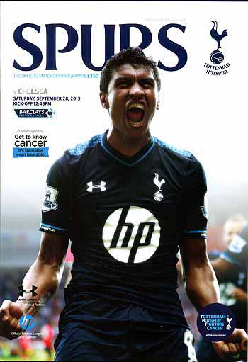 programme cover for Tottenham Hotspur v Chelsea, 28th Sep 2013