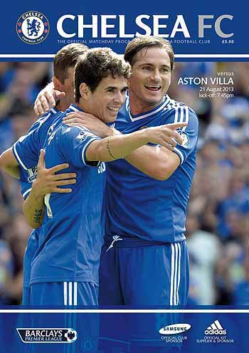 programme cover for Chelsea v Aston Villa, Wednesday, 21st Aug 2013