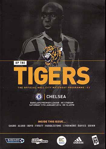 programme cover for Hull City v Chelsea, Saturday, 11th Jan 2014