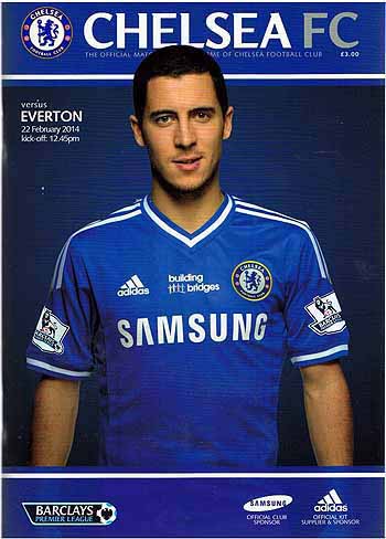 programme cover for Chelsea v Everton, Saturday, 22nd Feb 2014