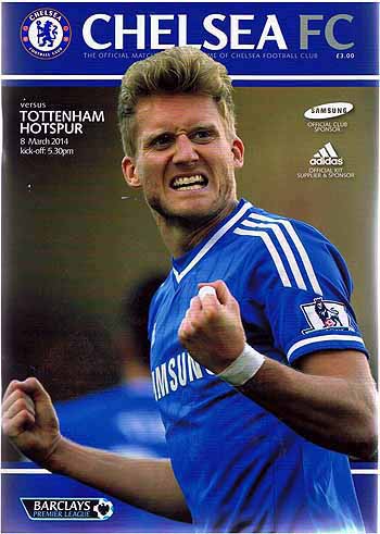 programme cover for Chelsea v Tottenham Hotspur, Saturday, 8th Mar 2014