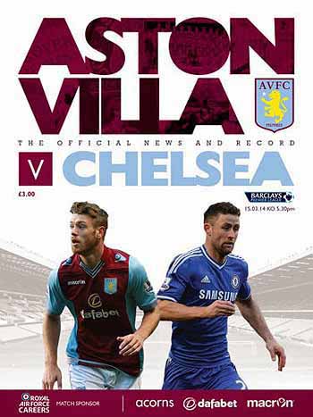programme cover for Aston Villa v Chelsea, Saturday, 15th Mar 2014