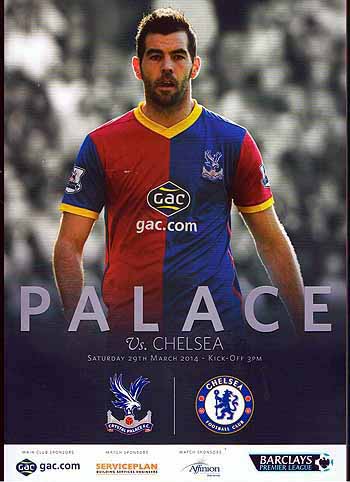 programme cover for Crystal Palace v Chelsea, Saturday, 29th Mar 2014