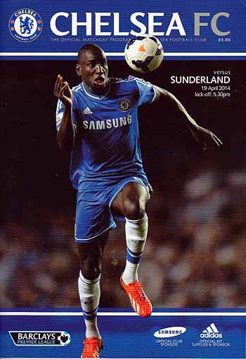 programme cover for Chelsea v Sunderland, Saturday, 19th Apr 2014