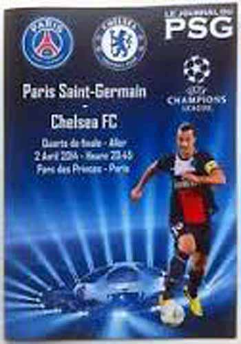 programme cover for Paris Saint Germain v Chelsea, 2nd Apr 2014