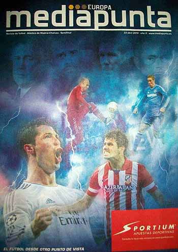 programme cover for Atlético Madrid v Chelsea, Tuesday, 22nd Apr 2014