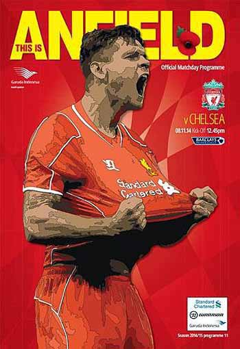 programme cover for Liverpool v Chelsea, Saturday, 8th Nov 2014