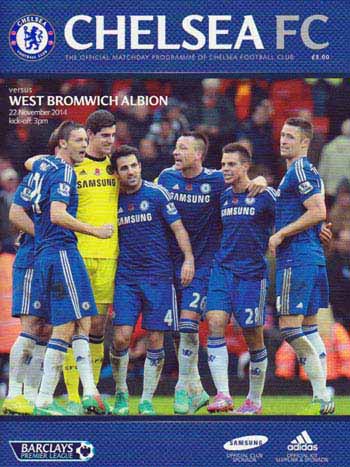 programme cover for Chelsea v West Bromwich Albion, Saturday, 22nd Nov 2014