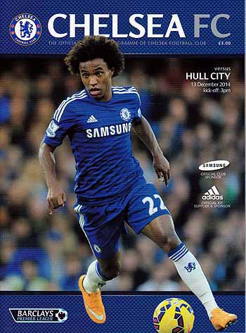 programme cover for Chelsea v Hull City, Saturday, 13th Dec 2014