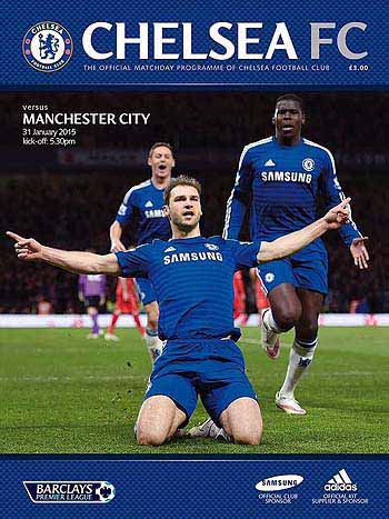 programme cover for Chelsea v Manchester City, Saturday, 31st Jan 2015