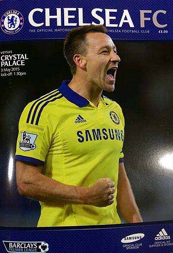 programme cover for Chelsea v Crystal Palace, Sunday, 3rd May 2015