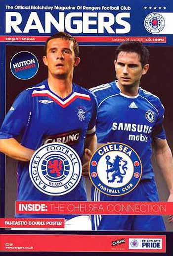programme cover for Rangers v Chelsea, Saturday, 28th Jul 2007