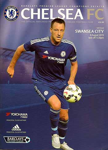 programme cover for Chelsea v Swansea City, Saturday, 8th Aug 2015