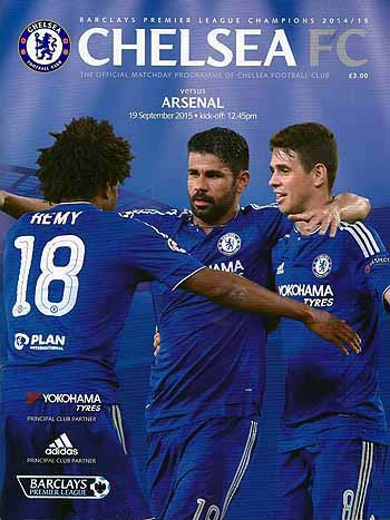 programme cover for Chelsea v Arsenal, Saturday, 19th Sep 2015