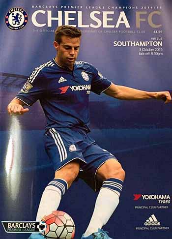 programme cover for Chelsea v Southampton, Saturday, 3rd Oct 2015