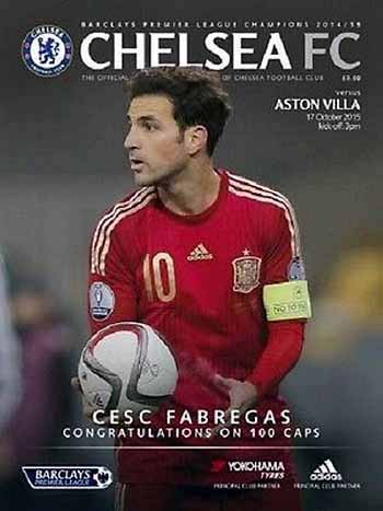 programme cover for Chelsea v Aston Villa, 17th Oct 2015