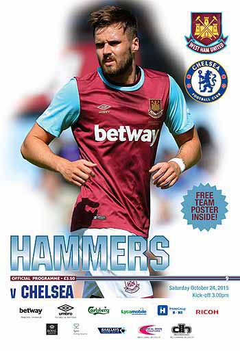 programme cover for West Ham United v Chelsea, Saturday, 24th Oct 2015