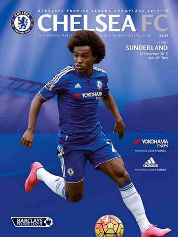 programme cover for Chelsea v Sunderland, Saturday, 19th Dec 2015