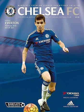 programme cover for Chelsea v Everton, Saturday, 16th Jan 2016