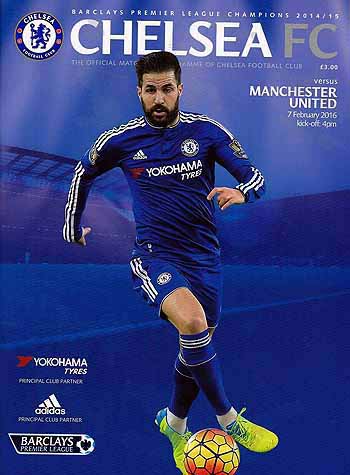 programme cover for Chelsea v Manchester United, Sunday, 7th Feb 2016