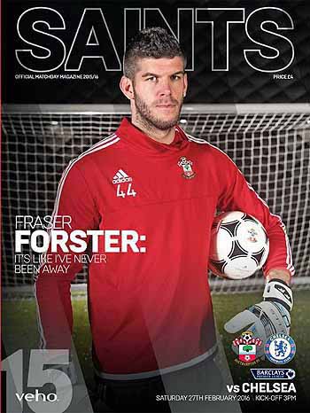 programme cover for Southampton v Chelsea, Saturday, 27th Feb 2016