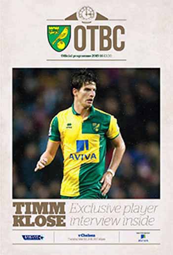 programme cover for Norwich City v Chelsea, Tuesday, 1st Mar 2016