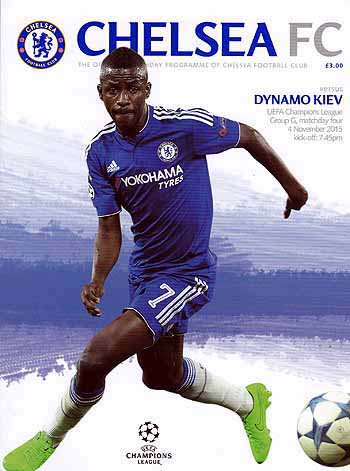 programme cover for Chelsea v Dynamo Kiev, 4th Nov 2015