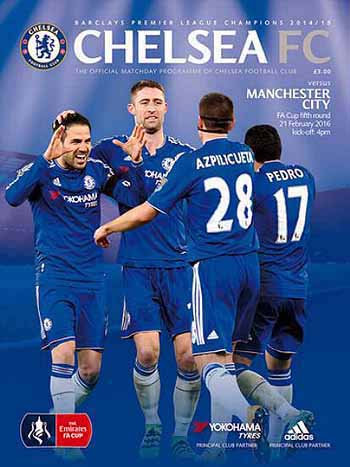 programme cover for Chelsea v Manchester City, Sunday, 21st Feb 2016