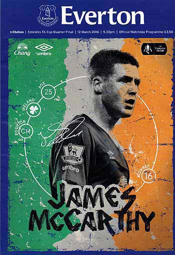 programme cover for Everton v Chelsea, Saturday, 12th Mar 2016