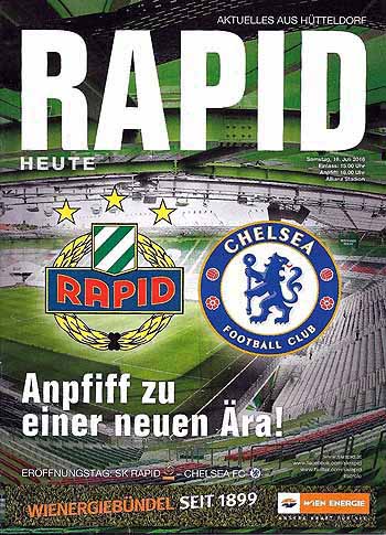 programme cover for Rapid Vienna v Chelsea, 16th Jul 2016