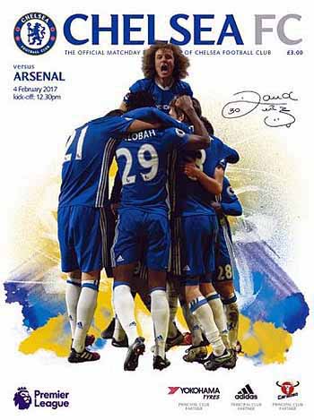 programme cover for Chelsea v Arsenal, Saturday, 4th Feb 2017