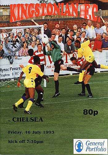 programme cover for Kingstonian v Chelsea, 16th Jul 1993