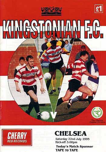 programme cover for Kingstonian v Chelsea, 22nd Jul 1995