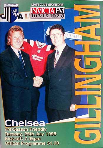 programme cover for Gillingham v Chelsea, Tuesday, 25th Jul 1995