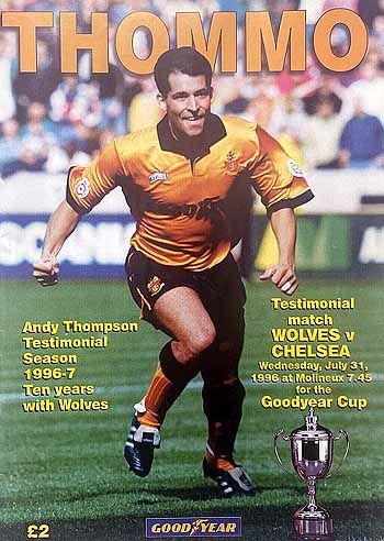 programme cover for Wolverhampton Wanderers v Chelsea, Wednesday, 31st Jul 1996