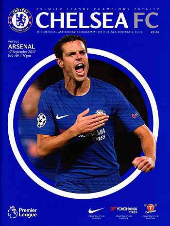 programme cover for Chelsea v Arsenal, Sunday, 17th Sep 2017