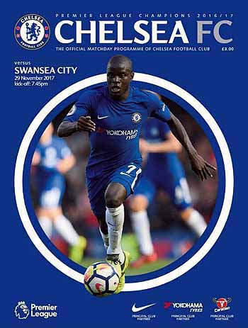 programme cover for Chelsea v Swansea City, Wednesday, 29th Nov 2017