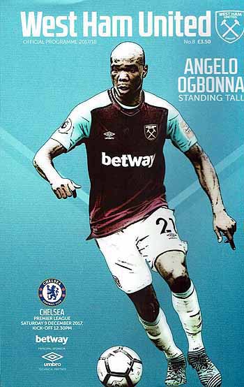 programme cover for West Ham United v Chelsea, Saturday, 9th Dec 2017