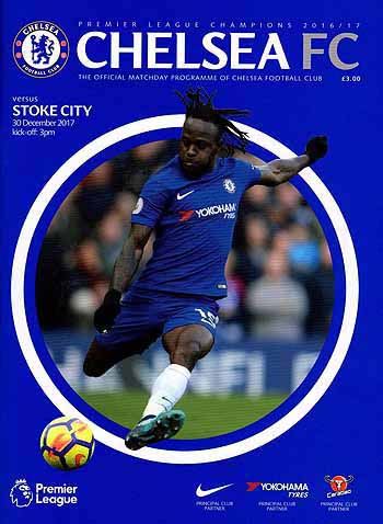 programme cover for Chelsea v Stoke City, Saturday, 30th Dec 2017