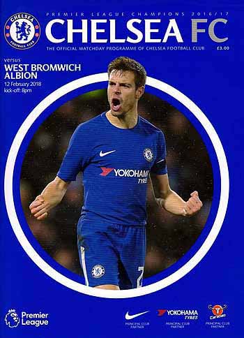 programme cover for Chelsea v West Bromwich Albion, Monday, 12th Feb 2018
