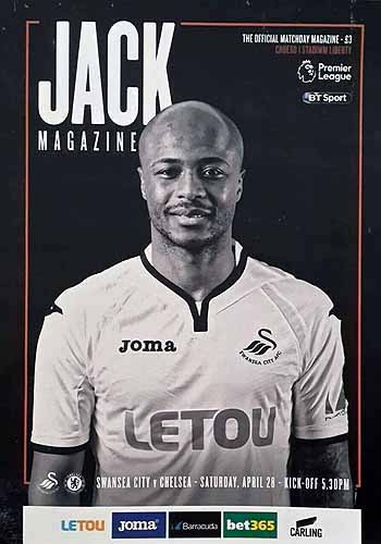 programme cover for Swansea City v Chelsea, Saturday, 28th Apr 2018