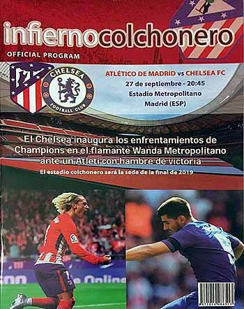 programme cover for Atl��tico Madrid v Chelsea, Wednesday, 27th Sep 2017