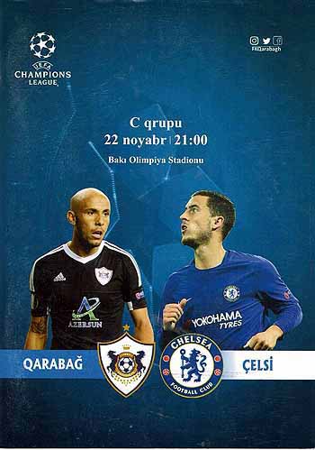 programme cover for Qarabağ v Chelsea, Wednesday, 22nd Nov 2017