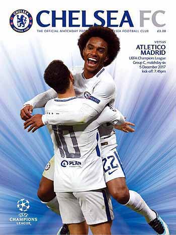 programme cover for Chelsea v Atlético Madrid, Tuesday, 5th Dec 2017
