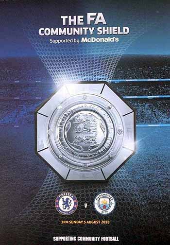 programme cover for Manchester City v Chelsea, 5th Aug 2018