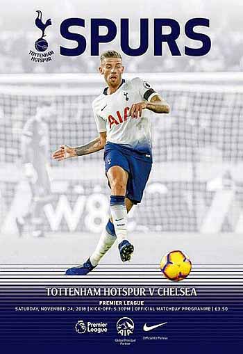 programme cover for Tottenham Hotspur v Chelsea, Saturday, 24th Nov 2018