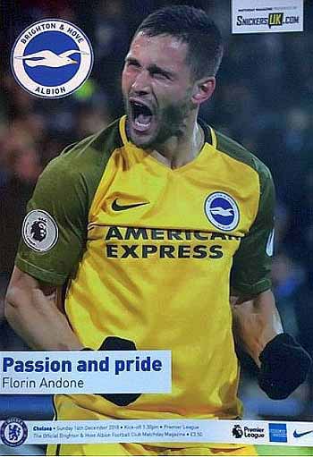 programme cover for Brighton And Hove Albion v Chelsea, Sunday, 16th Dec 2018