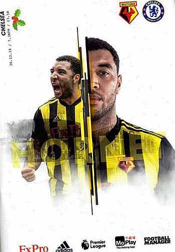 programme cover for Watford v Chelsea, 26th Dec 2018
